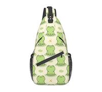 Funny Cute Frog Animal Sling Bag Senderismo Daypack Crossbody Hombro Mochila Travel Chest Pack para Hombres Mujeres