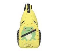 Funny Cute Frog Animal Sling Bag Senderismo Daypack Crossbody Hombro Mochila Travel Chest Pack para Hombres Mujeres