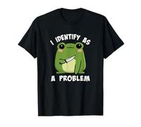 Funny Cute Kids Girls Boys Kawaii Frog Identify As A Problem Camiseta