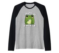 Funny Cute Kids Girls Boys Kawaii Frog Identify As A Problem Camiseta Manga Raglan