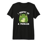 Funny Cute Kids Girls Boys Kawaii Frog Identify As A Problem Camiseta Premium