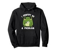 Funny Cute Kids Girls Boys Kawaii Frog Identify As A Problem Sudadera con Capucha