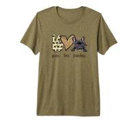 Funny Cute Peace Love Black Frenchie Lover Camiseta Premium