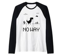 Funny Cute Pixel Offline T-Rex Game, Cool Dino Game, Gaming Camiseta Manga Raglan