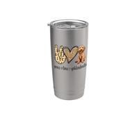 Funny Cute Womens Girls Kids Peace Love Goldendoodles Lover Vaso térmico de acero inoxidable de doble pared