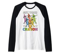 Funny Dabbing Crayons First Day of School Get Your Crayon Camiseta Manga Raglan