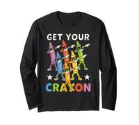 Funny Dabbing Crayons First Day of School Get Your Crayon Manga Larga