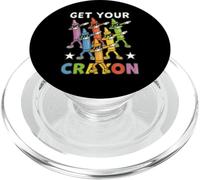 Funny Dabbing Crayons First Day of School Get Your Crayon PopSockets PopGrip para MagSafe