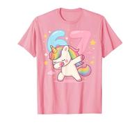 Funny Dabbing Unicorn 6th 7th Birthday Six Seven Meme Girl Camiseta