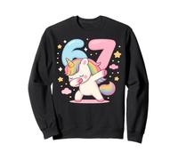 Funny Dabbing Unicorn 6th 7th Birthday Six Seven Meme Girl Sudadera