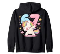 Funny Dabbing Unicorn 6th 7th Birthday Six Seven Meme Girl Sudadera con Capucha