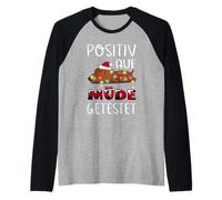 Funny Dachshund Christmas Positiv Auf Müde Getestet Camiseta Manga Raglan