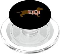 Funny Dachshund Dog in Argyle Sweater Design PopSockets PopGrip para MagSafe