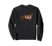 Funny Dachshund Dog in Argyle Sweater Design Sudadera