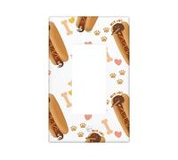 Funny Dachshund Hot Dog - Cubiertas para placa de pared con estampado de perro salchicha, 1 banda, tamaño mediano, 5 x 3 pulgadas, cubierta decorativa para interruptor de luz, cubierta de