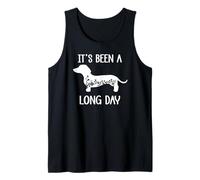 Funny Dachshund Its Been a Long Day Dachshund Mom Doxie Mama Camiseta sin Mangas