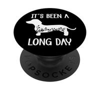 Funny Dachshund Its Been a Long Day Dachshund Mom Doxie Mama PopSockets PopGrip Adhesivo