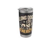 Funny Dachshund Long Dog Energy Vaso térmico de acero inoxidable de doble pared