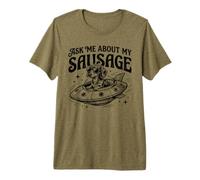 Funny Dachshund Pregúntame sobre mi Perro Salchicha OVNI Camiseta Premium