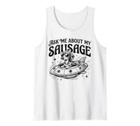 Funny Dachshund Pregúntame sobre mi Perro Salchicha OVNI Camiseta sin Mangas
