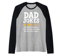 Funny Dad Chistes Revisión Meme Design Camiseta Manga Raglan