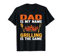 Funny Dad Is My Name Grilling The Game BBQ Lovers Barbeque Camiseta
