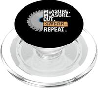 Funny Dad Measure Cut Swear Repeat Handyman Father Day PopSockets PopGrip para MagSafe