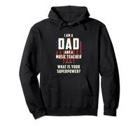 Funny Dad Music Teacher Superpower Día del Padre Sudadera con Capucha