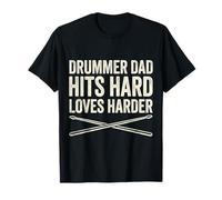 Funny Dad Vintage Papa Rock Metal Tambores Hits Music Gift Camiseta