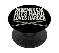 Funny Dad Vintage Papa Rock Metal Tambores Hits Music Gift PopSockets PopGrip Adhesivo