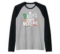 Funny Daddys Little Meatball Cute Joke Mujeres Hombres Camiseta Manga Raglan