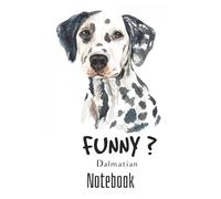 Funny Dalmatian Watercolor Dog Lover Gift: Cute Dalmatian notebook featuring playful watercolor dog art on the back cover for pet lovers, students, and dog owners.