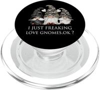 Funny Dark Gothic Garden Gnomes I Just Freaking Love Gnomes PopSockets PopGrip para MagSafe