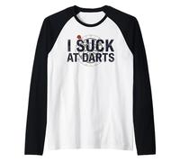 Funny Dart Player I Suck At Darts Camiseta Manga Raglan