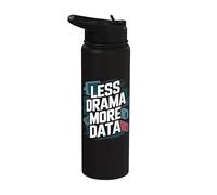 Funny Data Analyst Data Analytics Menos Drama Más Datos Stainless Steel Insulated Water Bottle