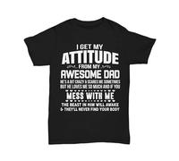 Funny Daughter T-Shirt from Dad Awesome Father to Daughter tee Gift Teen Mens T-Shirt Black S