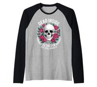 Funny Dead Inside To The Gym Diciendo Entrenamiento Humor Mujeres Hombres Camiseta Manga Raglan