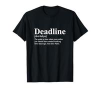 Funny Deadline Definition Procrastination Humor Camiseta