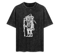 Funny Deathly Day Men T Skull Tshirt Mexico Style Clothing Cotton White Tops Steampunk tee Grim Reaper T-Shirt Black L