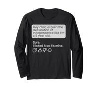 Funny Declaration Of Independence 4th Of July Humor Joke Manga Larga