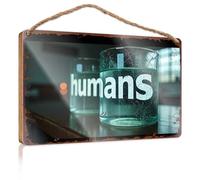 Funny Decor For Home Human Liquid: The Mysterious Drink Of Our Time - Letrero de madera para decoración de piscina y patio (15 x 28 cm)