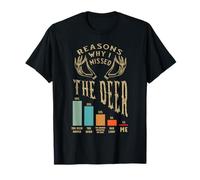 Funny Deer Hunter Razones por Las Que me perdí la Temporada Camiseta