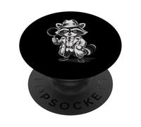 Funny Detective Raccoon PopSockets PopGrip Adhesivo
