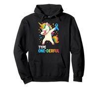 Funny Diabetic Diabetes T1D Type One-Derful Unicorn Sudadera con Capucha