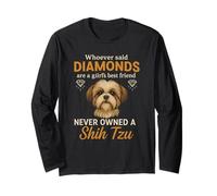 Funny Diamonds es el mejor amigo de una niña, Shih Tzu Dog Puppy Manga Larga