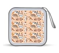 Funny Different Cats Funny CD Case Organizer 40 Capacity DVD Collection Storage Bag Wallet Book for Car Home Travel
