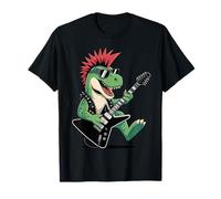 Funny Dino Punk Rock Dinosaur Rock'n Roll Band Guitar Camiseta