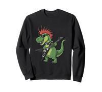 Funny Dino Punk Rock Dinosaur Rock'n Roll Band Guitar Sudadera