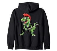 Funny Dino Punk Rock Dinosaur Rock'n Roll Band Guitar Sudadera con Capucha