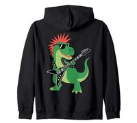 Funny Dino Punk Rock Dinosaur Rock'n Roll Band Guitar Sudadera con Capucha
